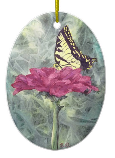 Ceramic Ornament A Perfect Landing Butterfly