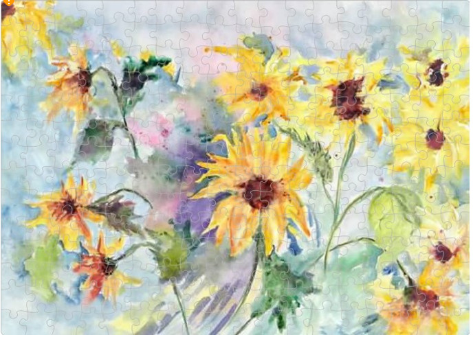 Sun Flowers Watercolor Puzzle