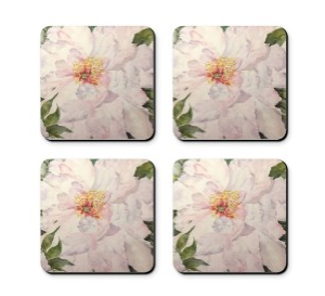 Set of Four Peony Coasters