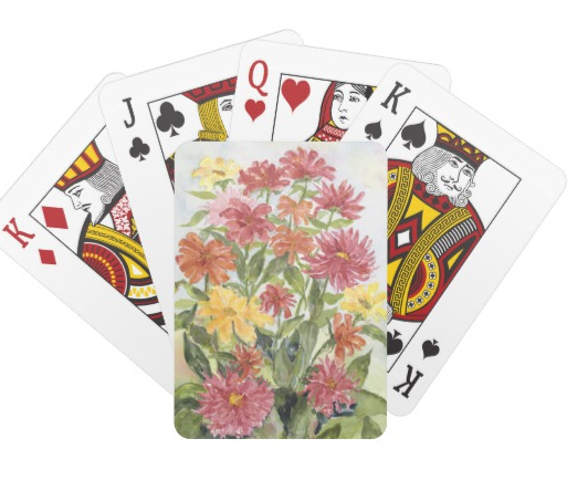 Zinnias Playing Cards