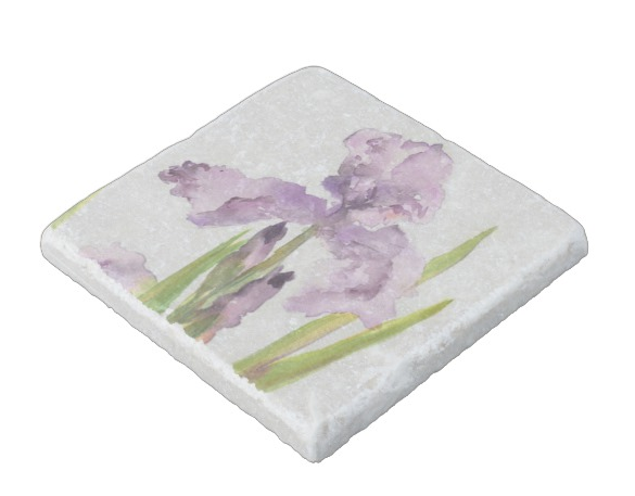 Purple Iris Stone Coaster